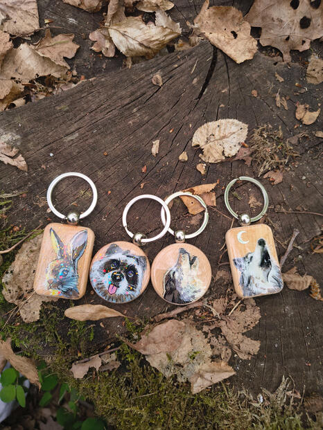 Hand-painted keychains by Fauna Witch