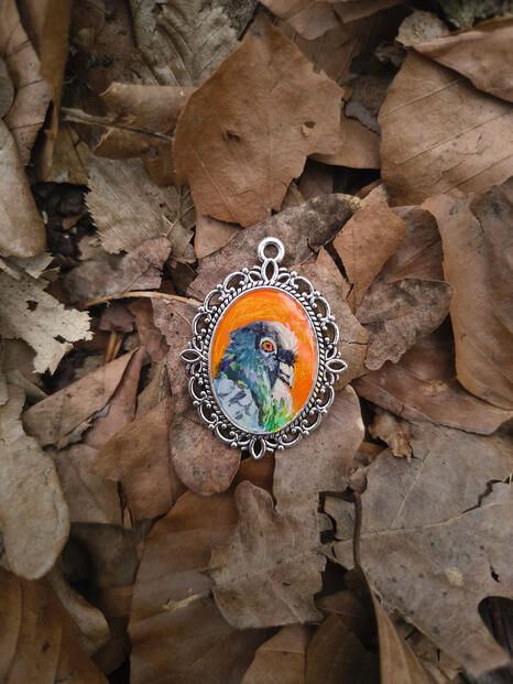Hand-painted pendant by Fauna Witch