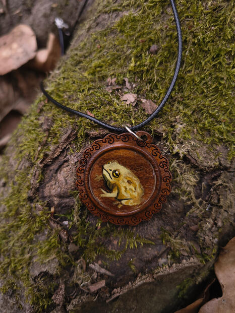 Hand-painted pendant by FW